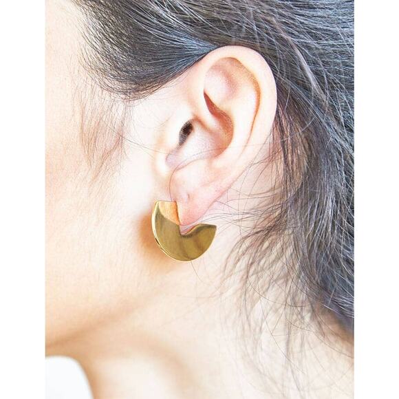 Geometric Mini Semi Circle Stud Earrings - Jewelry - Picture 2 of 2